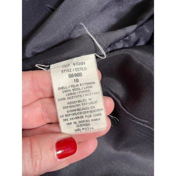 Vintage Sag Harbor Wool Single Button Plum Purple Blazer Jacket Gold Button 10 - Picture 4 of 6